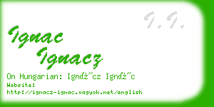 ignac ignacz business card